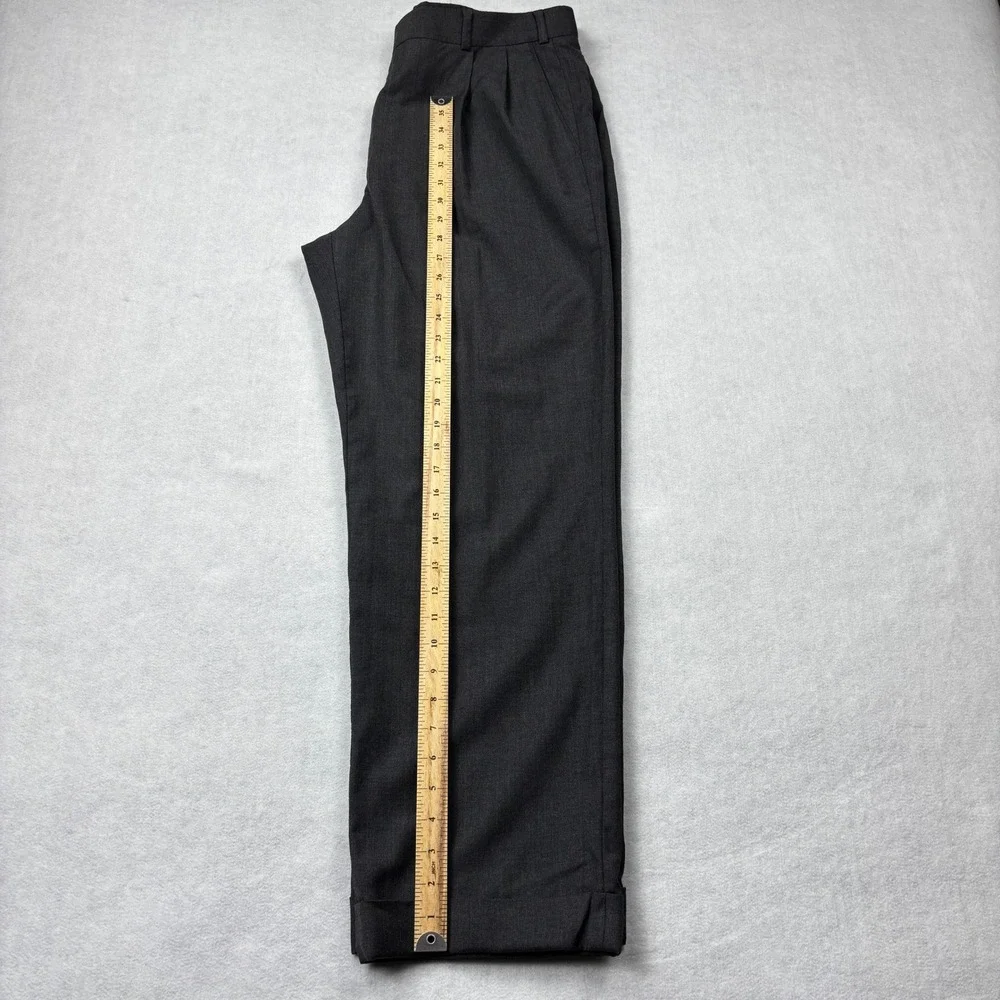 Brooks Brothers Mens Charcoal Gray 100% Wool Pleated Cuffed Dress Pants 35x29